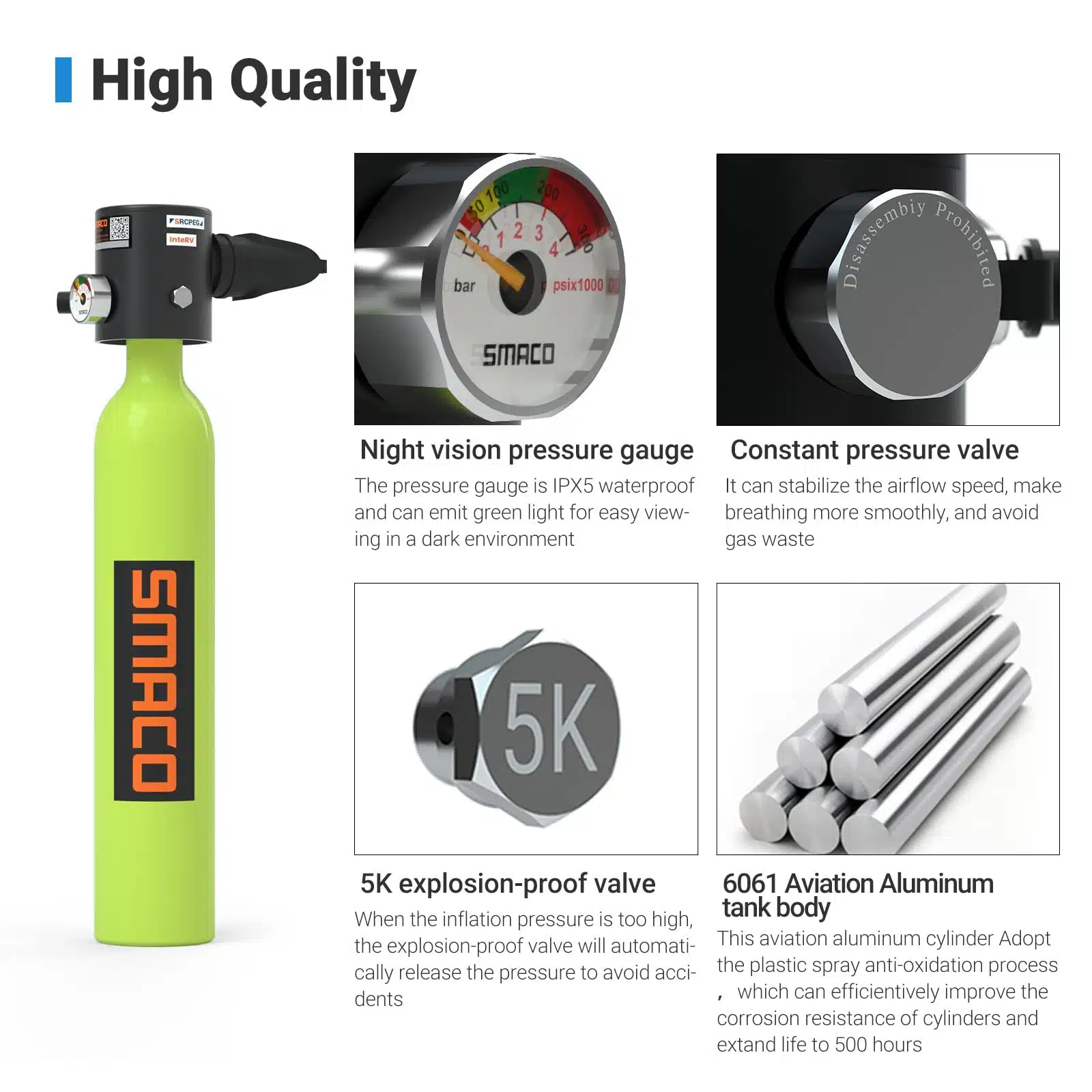 S300Plus Package B-green-03 High quality mini scuba tank