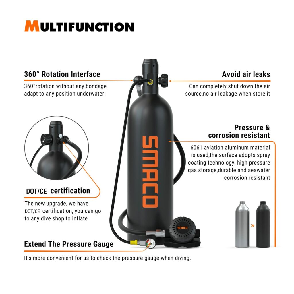 SMACO S700 2L Portable Mini Scuba Diving Tank