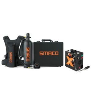 SMACO S700 2L Scuba Tank Portable Mini Scuba Diving Tank - Black, C