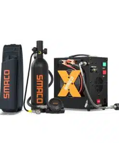 SMACO S400Pro 1L Scuba Tank Diving Gear Pony Bottle - Black, E