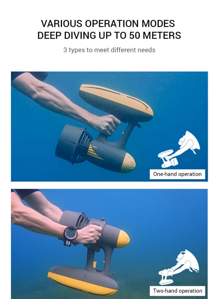 underwater sea scooter modes