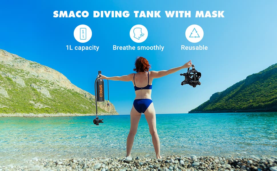 smaco diving tank with mask