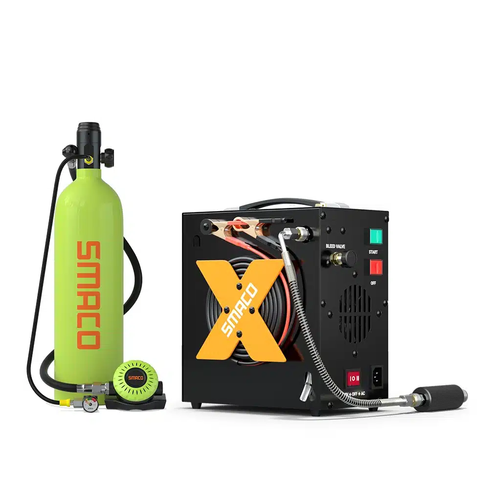SMACO S700 2L Mini Scuba Tank and 4500Psi Electric Air Compressor