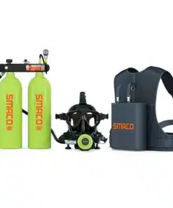 Smaco S700MAX Double Scuba Tank for Underwater - Green, C