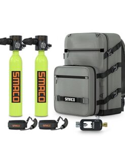 SMACO Mini Scuba Tank S300 Plus Double Tanks with Backpack - Portable 0.5L Diving Tank for Underwater Exploration and Rescue