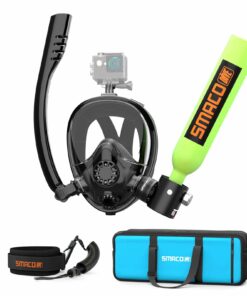 SMACO M8068 Full-Face Snorkel Mask with S300 0.5L Mini Scuba Tank for Snorkeling Recreational Diving