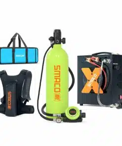 SMACO S700 Mini Scuba Tank Reusable Pony Bottle for Underwater Exploration - Green, C