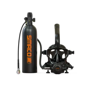 SMACO S700 2L Mini Scuba Tank + M8058C Full Face Snorkel Mask Bundle