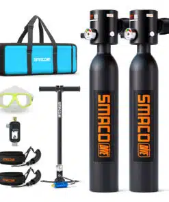 SMACO S300 0.5L Mini Scuba Tank – Lightweight Portable Diving Tank Up To 10 Minutes Underwater Breathing
